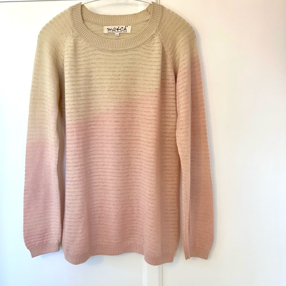 Marika Charles Women's Pink Ombre Cashmere Sweater Size 1